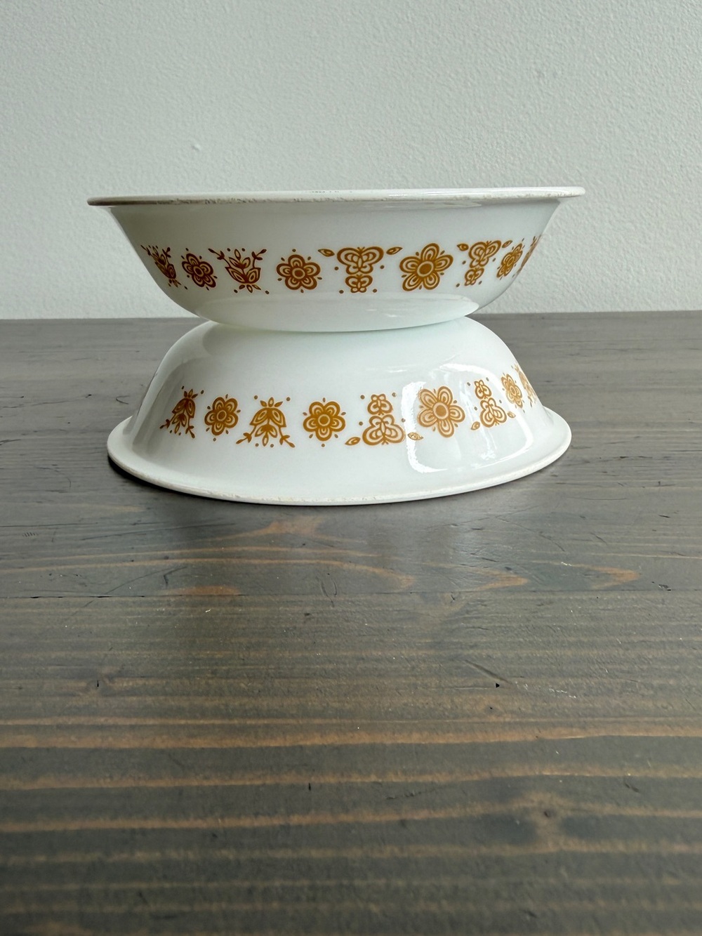 2 x vintage age Corelle butterfly gold